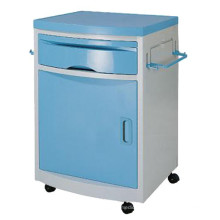 Krankenhaus blau Farbe ABS Bett-Stand medizinischen Schrank mit Schublade und Rollen